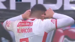 Williams Alarcón anotó el 1-1 para Huracán en el clásico ante San Lorenzo. (Foto: Captura)