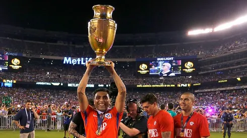 Jara celebrando el día en que Lionel Messi se retiró de la albiceleste.