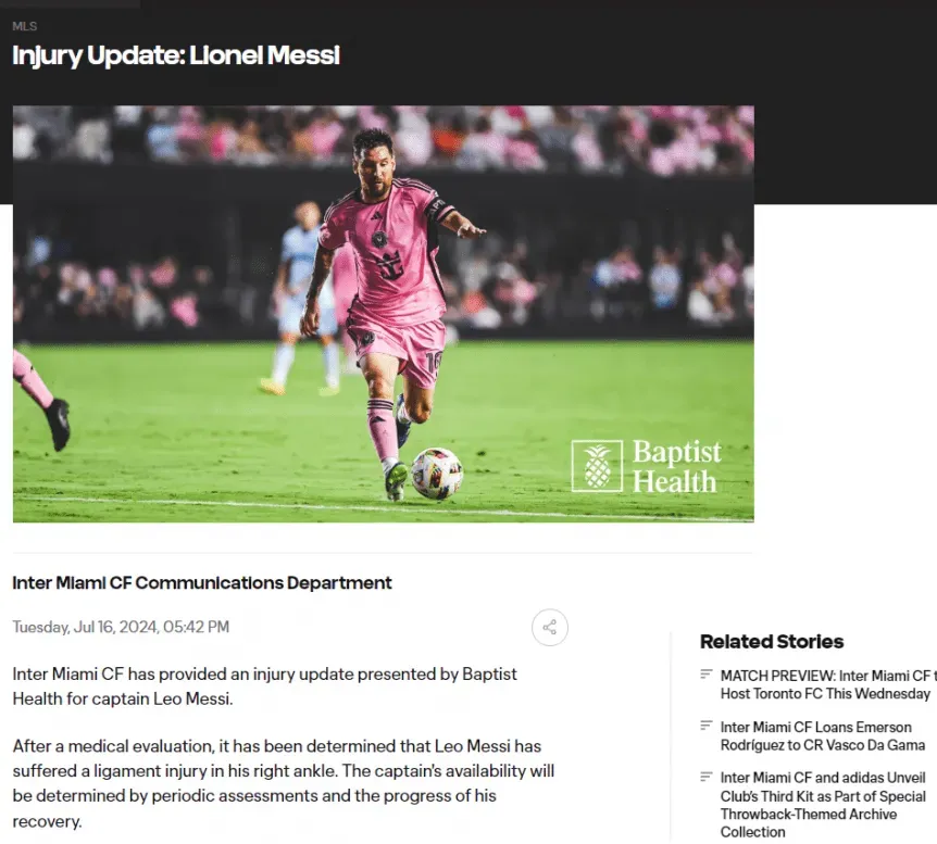 Parte de Lionel Messi