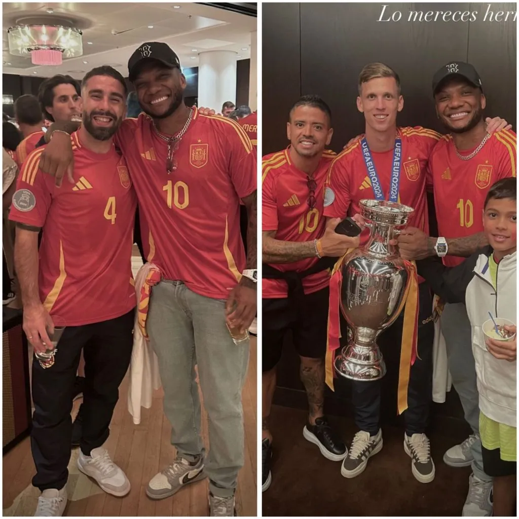 Fernandes con Carvajal y Olmo I Foto: Instagram