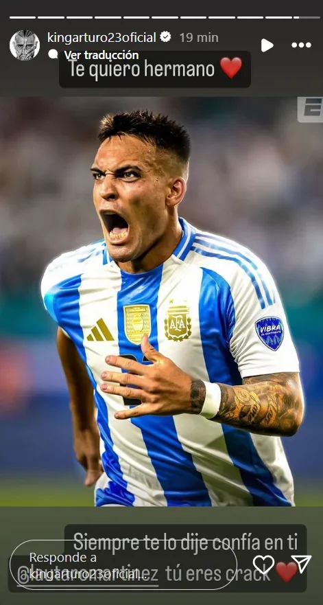 Captura de la historia de Instagram de Arturo Vidal.