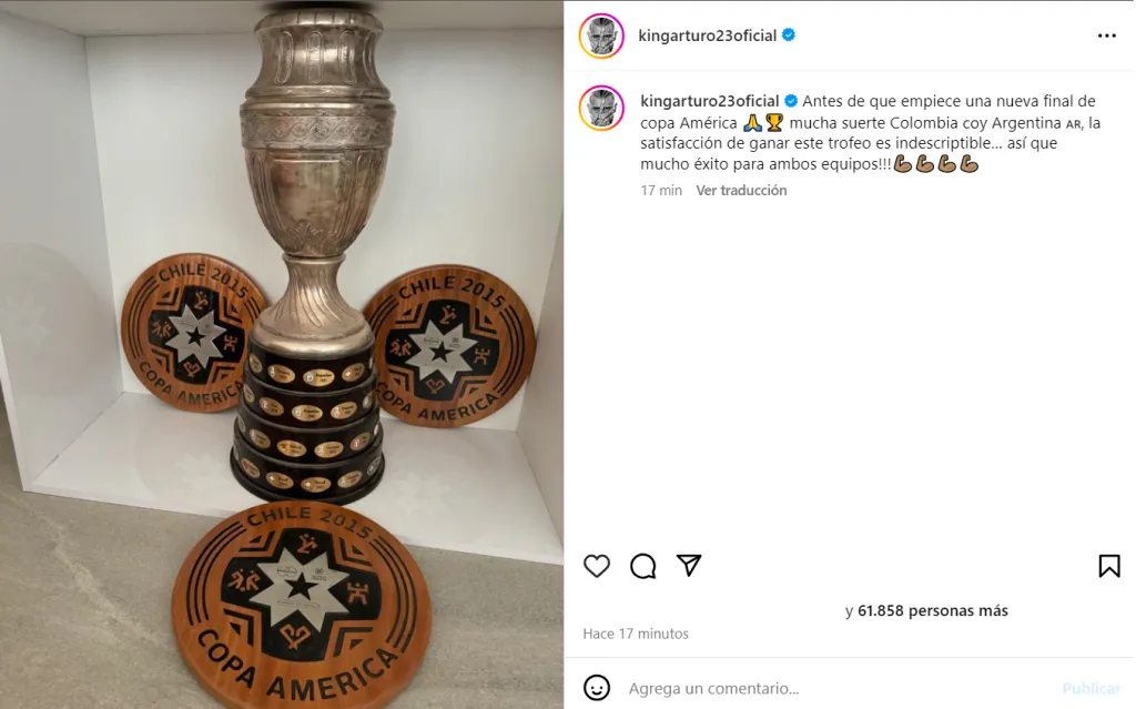 Arturo Vidal deja un mensaje respecto a la Copa América.