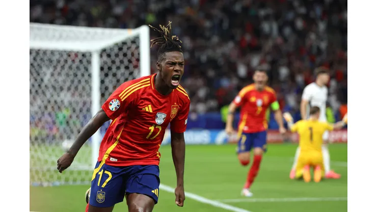 Nico Williams adelantó a España ante Inglaterra en la final de la Euro. (Foto: Getty)