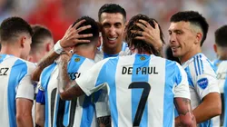 Los jugadores de la Selección Argentina, a puro festejo.