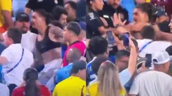 Darwin Núñez terminó a los golpes con los hinchas colombianos. (Foto: Captura)
