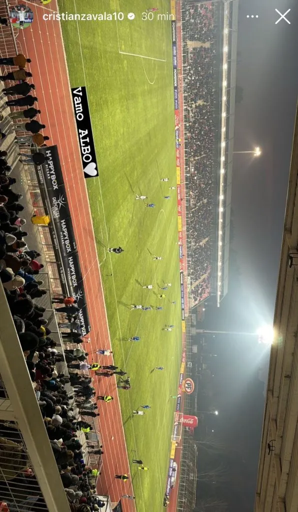 Captura de la historia de Instagram de Cristián Zavala.