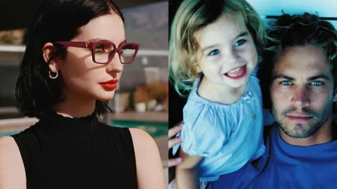 Meadow Walker en la actualidad y en su infancia, junto a su padre Paul Walker.