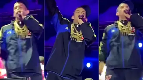 El reconocido cantante argentino vistiendo la indumentaria de la U