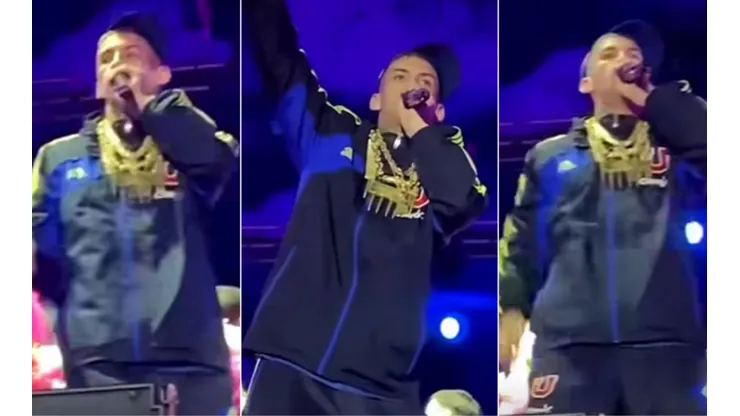 El reconocido cantante argentino vistiendo la indumentaria de la U