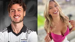 Marco Rojas, de Colo Colo, y la panelista de TNT Sports Renata Almada.