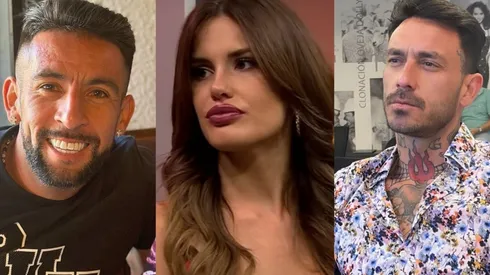 Mauricio Isla, Gala Caldirola y Mauricio Pinilla.