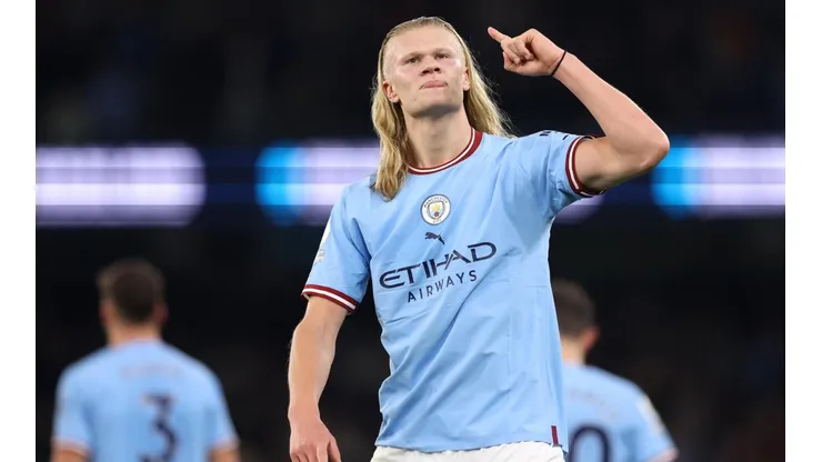 Haaland anotó en la goleada del Manchester City al Arsenal en la Premier