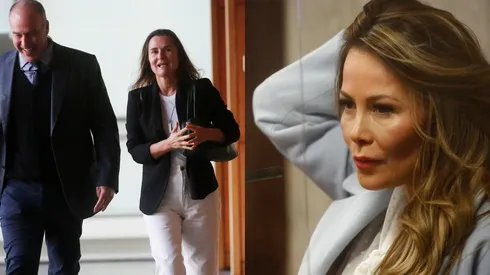 Paulina de Allende-Salazar y Cathy Barriga en tribunales.