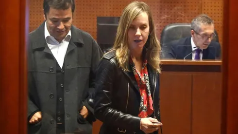 Roberto Saa y Diana Bolocco en tribunales.