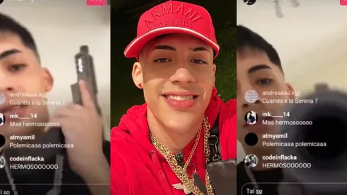 Cris MJ en el live en que exhibió un arma para responder la denuncia hecha por un productor.