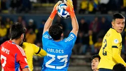 Valdés salió lesionado, entre lagrimas, al minuto 73 de partido.