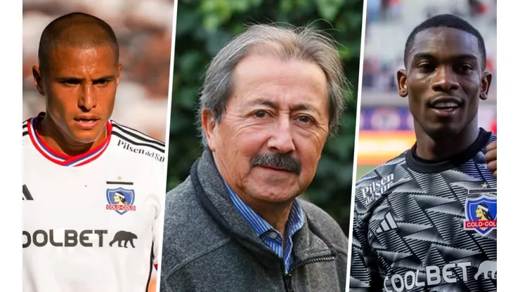 Véliz apunta contra dos jugadores de Colo Colo.