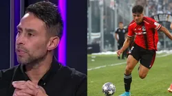 Jorge Valdivia blinda a Damián Pizarro en el ataque albo.