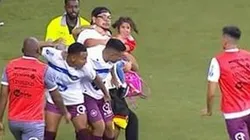 Hincha de Inter agrede con niña en brazos