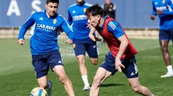 Tomás Alarcón (a la izquierda de la foto) busca tener continuidad en el Zaragoza