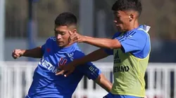 Abuhadba entrenando con el primer equipo.