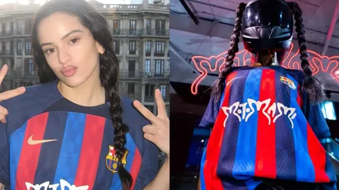Rosalía con la camiseta de edición especial del Barcelona.