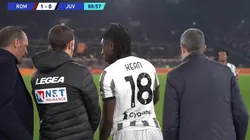 Moise Kean recibió tarjeta roja a los pocos segundos de haber ingresado.