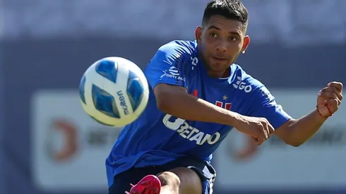 Cristián Palacios en el entrenamiento de esta jornada en el CDA.