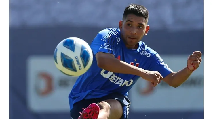 Cristián Palacios en el entrenamiento de esta jornada en el CDA.