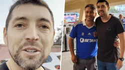 A Rojas se le vio emocionado al llegar al Santa Laura.