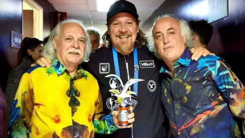 Alfredo Alonso junto a Mario Mutis y Francisco Bosco de Los Jaivas.