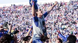 Diego Rivarola festejando un gol con Universidad de Chile.