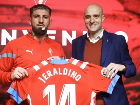 Jeraldino es pura felicidad tras su presentación en el Sporting de Gijón
