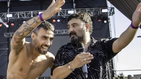 Jorge Valdivia estuvo en el escenario con la banda de cumbia argentina.