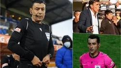 Roberto Tobar le raya la cancha a Gustavo Quinteros y defiende a Fernando Véjar.