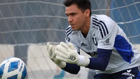 Cristopher Toselli en su primer entrenamiento en Universidad de Chile.