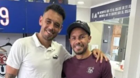 Domínguez y Díaz compartieron en el camarín de la U.