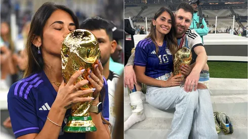 Antonela Roccuzzo levantó el título de la Copa del Mundo junto a Leo Messi y la Selección Argentina