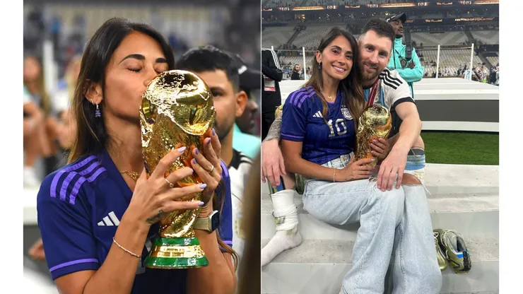 Antonela Roccuzzo levantó el título de la Copa del Mundo junto a Leo Messi y la Selección Argentina