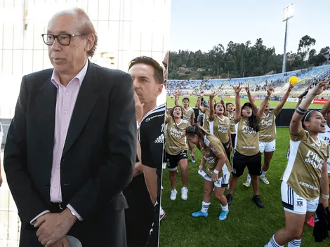 Alfredo Stöhwing con una sonrisa de oreja a oreja con el título de Colo Colo Femenino