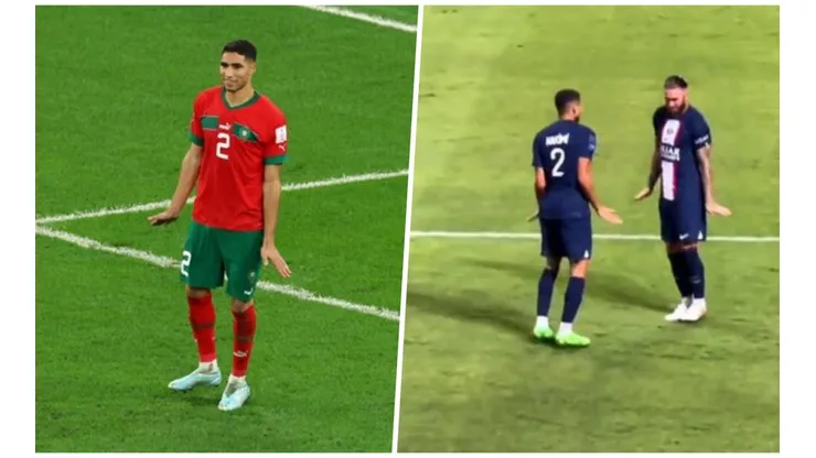 Hakimi celebra a lo Sergio Ramos tras convertir el penal con el cual Marruecos elimina a España