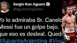 Kün Aguero salió en defensa de Leonel Messi luego de las amenzas de Canelo Alvarez