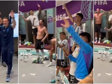 Argentina celebra en el camarín y en las afueras del estadio tras el triunfo ante México