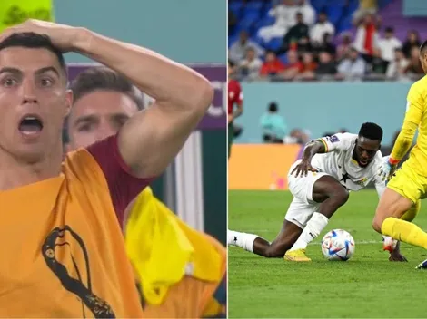 Cristiano Ronaldo y su reacción de 'meme' tras el error de su portero