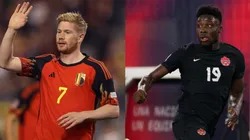 Kevin de Bruyne y Alphonso Davies son las grandes figuras de Bélgica y Canadá.