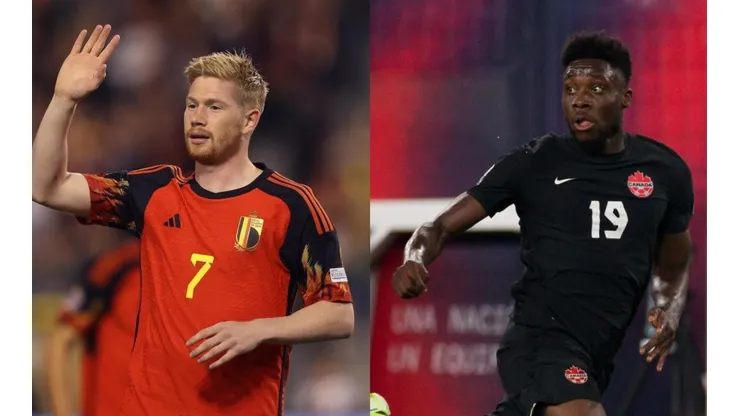 Kevin de Bruyne y Alphonso Davies son las grandes figuras de Bélgica y Canadá.