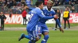 Morales celebrando su anotación con Fernandes.