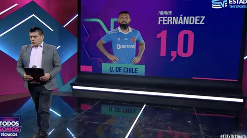 Tobi Vega no tuvo contemplación con Ronnie Fernández en la Universidad de Chile y lo evaluó con la peor nota por su desastroza presentación.