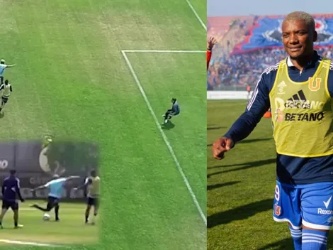 ¡Juniorlocura! El delantero marca de rabona en la práctica de la U