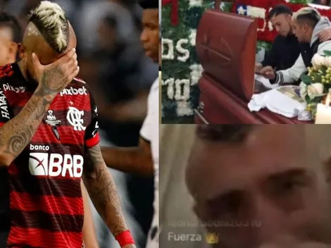 Arturo Vidal no contiene las lágrimas tras el velorio de su padre